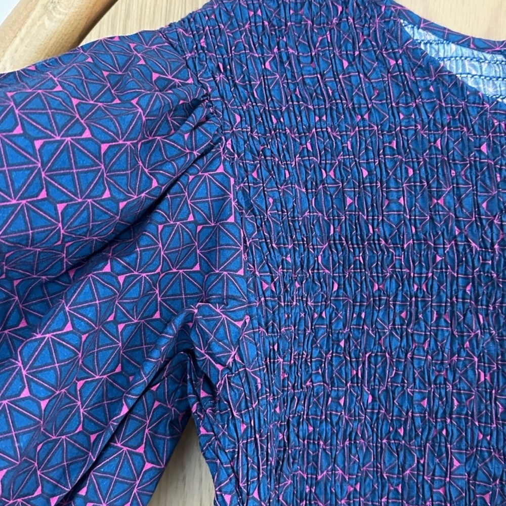 NWT Oliphant Morocco smocked tie sleeve mini dress - Picture 3 of 5